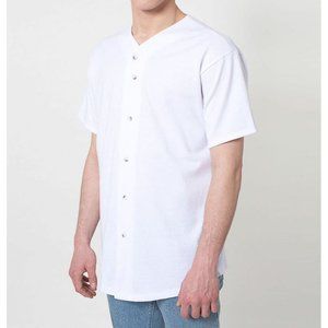 Brand New American Apparel Thick Knit Baseball Jersey Tee Shirt - White